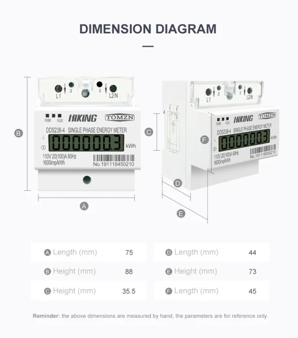 100A 110V 220V 50-60HZ LCD Single phase 2 wire 3 wire Din-rail kWh watt hour energy meter for America - Image 2