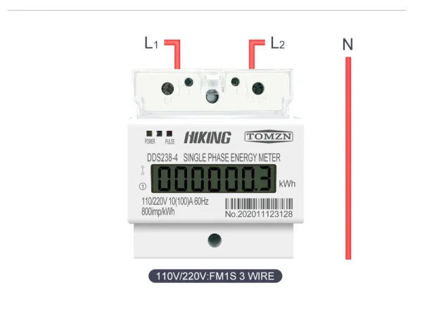 100A 110V 220V 50-60HZ LCD Single phase 2 wire 3 wire Din-rail kWh watt hour energy meter for America - Image 6