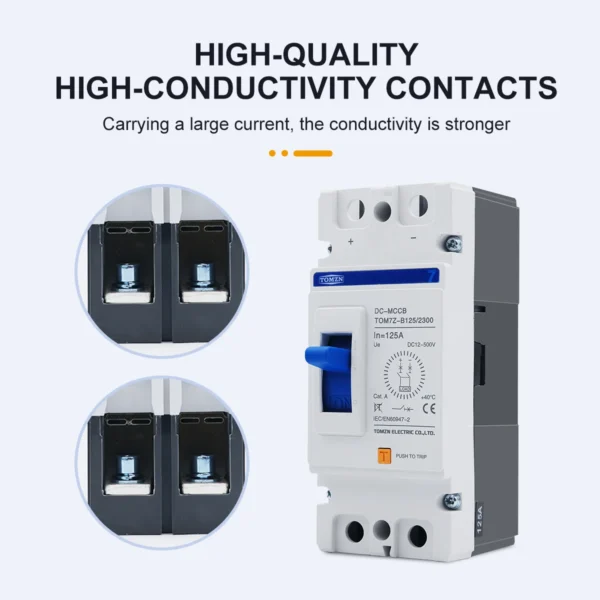 2P DC B curve 500V DC Solar Molded Case Circuit Breaker MCCB Overload Protection Switch Protector for Solar Photovoltaic PV - Image 4