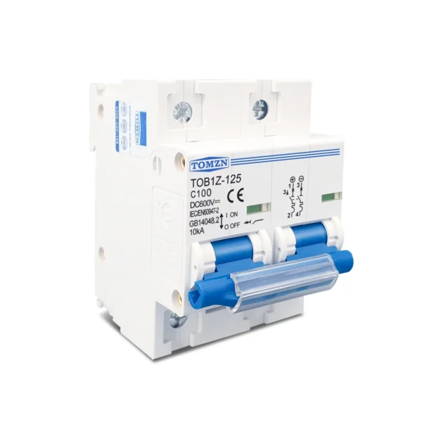 2P DC MCB 600V 125A 100A 80A Circuit breaker FOR PV System C curve Battery Main Switch - Image 2