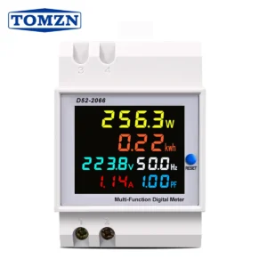 6IN1 din rail AC monitor 110V 220V 380V 100A Voltage Current Power Factor Active KWH Electric energy Frequency meter VOLT AMP