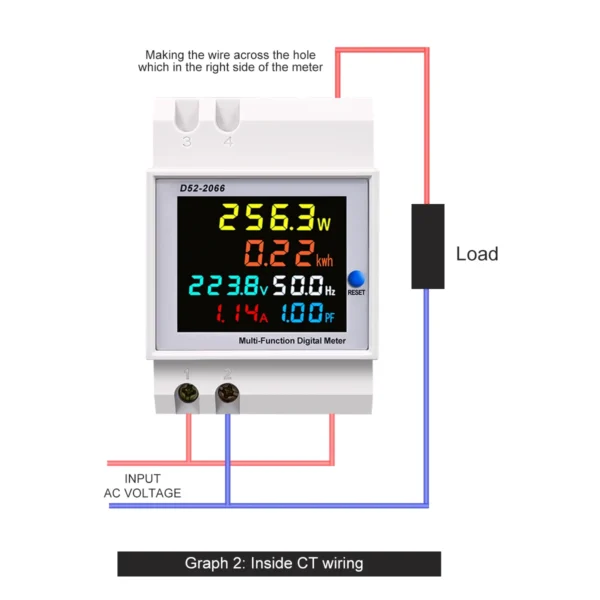 6IN1 din rail AC monitor 110V 220V 380V 100A Voltage Current Power Factor Active KWH Electric energy Frequency meter VOLT AMP - Image 6