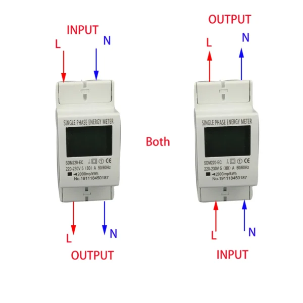 80A Din rail Single Phase Two Wire LCD Digital Display Power Consumption Energy Electric Meter kWh AC 220V 230V 50Hz/60Hz - Image 3