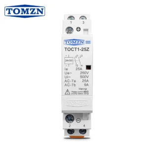 Din Rail DC 12V 24V coil Household AC Modular Contactor  2NO or 1NO 1NC TOCT1-25-Z TOMZN