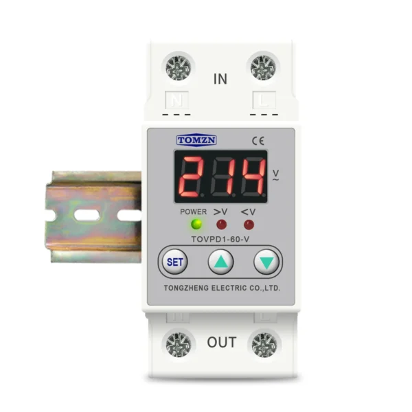Din rail voltage display relay adjustable over under voltage proteciotn device automatic reconnect protector 40A 60A - Image 5