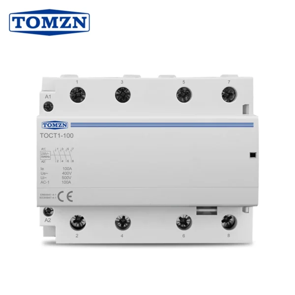 TOCT1-100 4P 100A 4NO 400V 50/60HZ Din rail Household ac Modular contactor 4NO or 2NO 2NC 230V coli