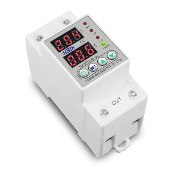 60A Din Rail 230V Adjustable Over and Under Voltage Protective Device Protector Relay Monitor Current Limit TOMZN TOVPD1-63-EC - Image 3