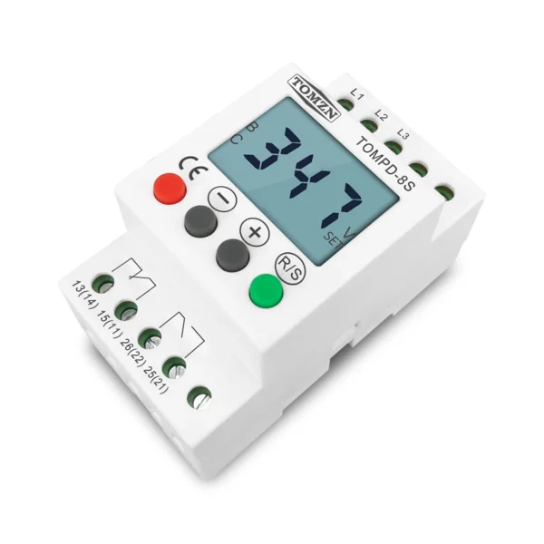 3 Phase Din rail adjustable Under Over Voltage Protector Voltage Monitoring Sequence Protection Relay - Image 3