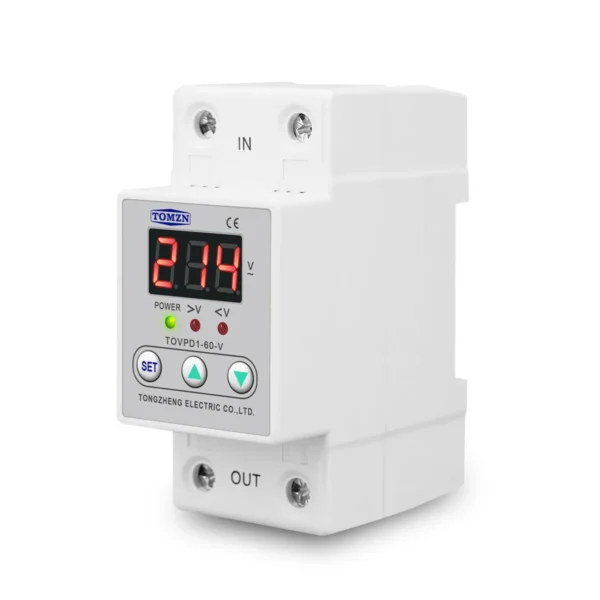 Din rail voltage display relay adjustable over under voltage proteciotn device automatic reconnect protector 40A 60A - Image 3