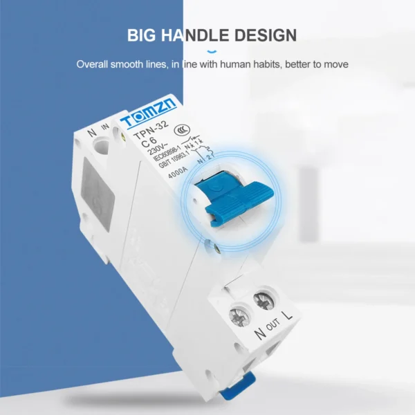 TPN 1P+N Mini Circuit breaker MCB 10A,16A,20A,25A,32A - Image 6