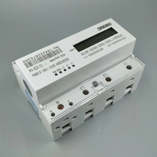 10(100)A 3*220V/380V 60HZ  three phase Din rail KWH Watt hour din-rail energy meter LCD - Image 4