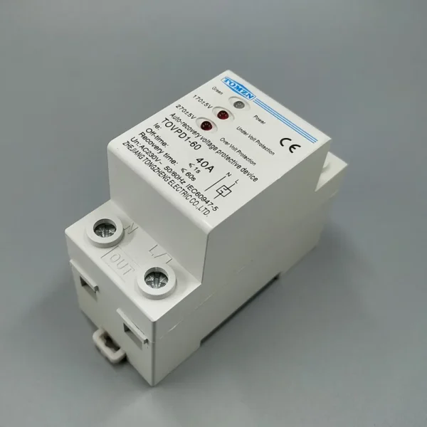 40A 230V Din rail 3 LED automatic reconnect over voltage and under voltage protective device protector protection relay - Image 2