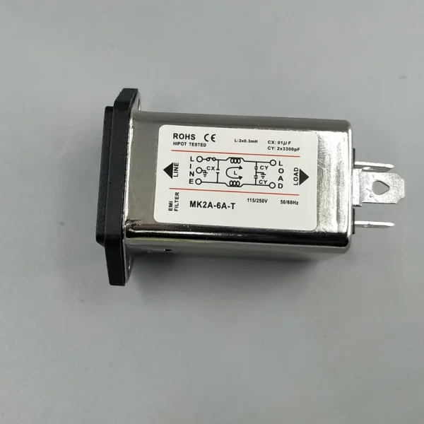 IEC inlet module AC power socket with fuse EMI filter 6A 115V/250V 50HZ/60HZ - Image 5