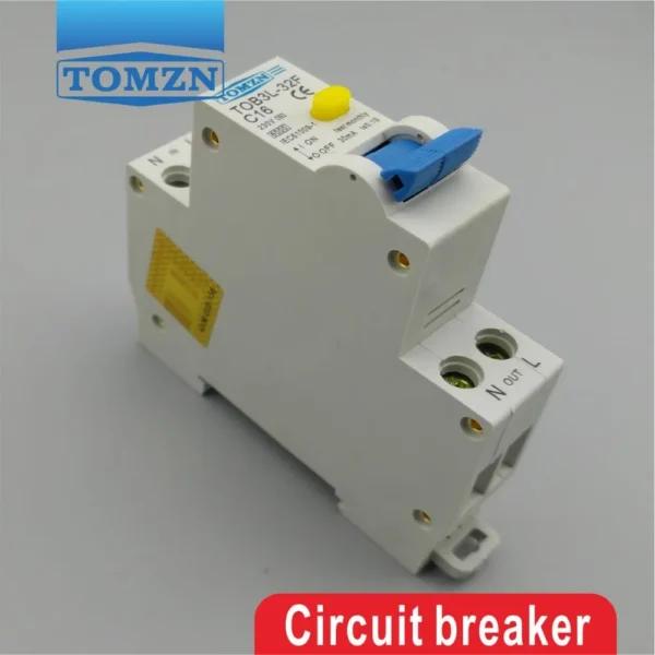 TOB3L-32F 18MM RCBO 16A 1P+N 6KA Residual current Circuit breaker with over current and Leakage protection - Image 2