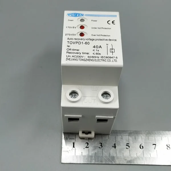 40A 230V Din rail 3 LED automatic reconnect over voltage and under voltage protective device protector protection relay - Image 6
