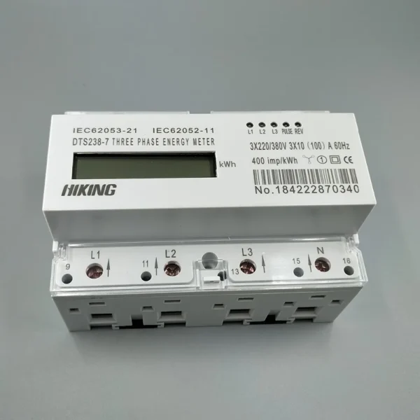 10(100)A 3*220V/380V 60HZ  three phase Din rail KWH Watt hour din-rail energy meter LCD - Image 2
