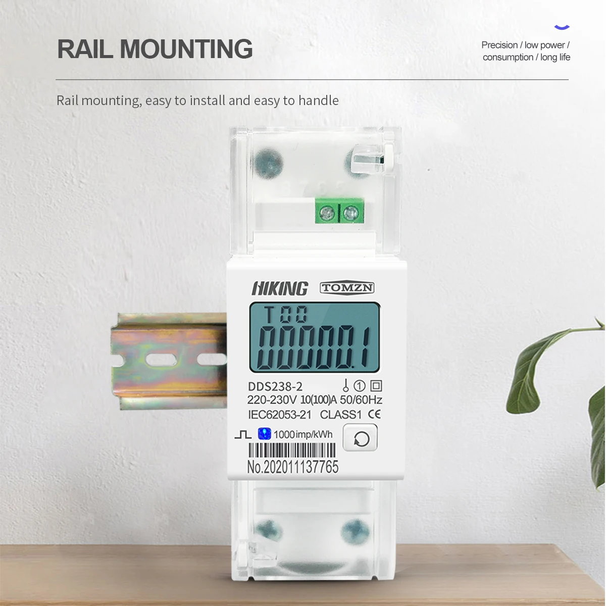 bi-directional Single phase energy meter100A 220V 230V 50HZ 60HZ 100A active energy import export kwh Din rail Watt hour - Image 4