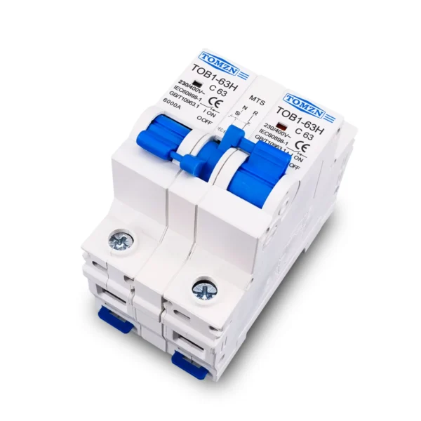 1P+1P MTS TOMZN AC Dual power Manual transfer switch Circuit breaker MCB 50HZ/60HZ - Image 2