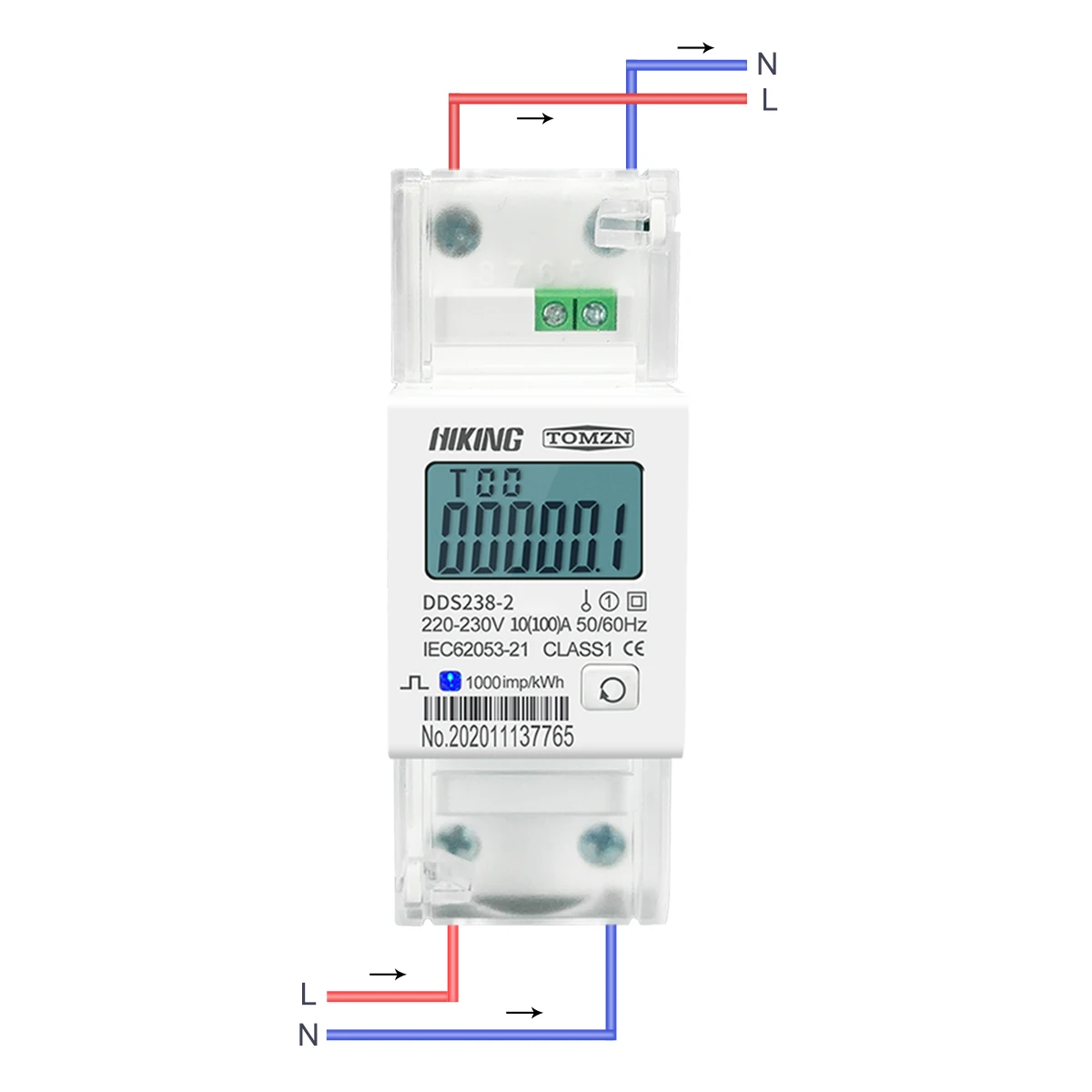 bi-directional Single phase energy meter100A 220V 230V 50HZ 60HZ 100A active energy import export kwh Din rail Watt hour - Image 2