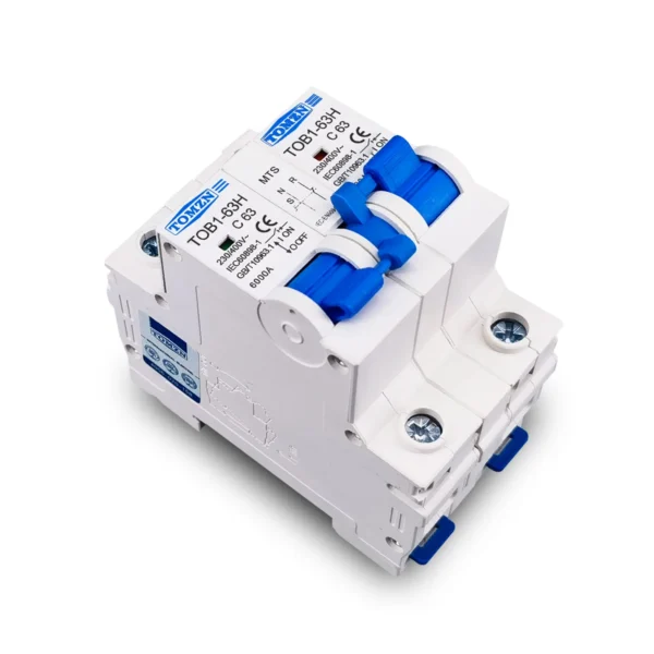 1P+1P MTS TOMZN AC Dual power Manual transfer switch Circuit breaker MCB 50HZ/60HZ - Image 4