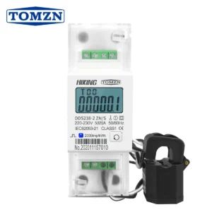 5(65)A 220V 230V 50Hz 60Hz single phase split CT muliti-function Din rail KWH Watt hour energy meter with RS485 MODBUS-RUT