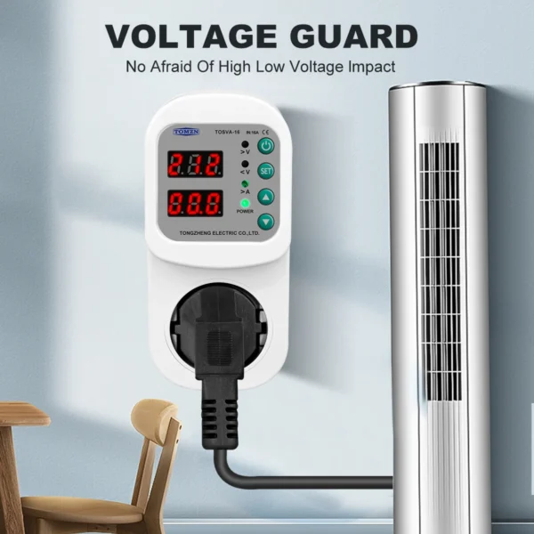 TOMZN UK Plug Socket TOSVA-16 Automatic Voltage current Protector Socket Adjustable 16A Power Surge Protector AC 110V 220V - Image 2