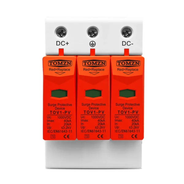 TOV1-PV SPD DC 1200V TOMZN 20KA~40KA House Surge Protector Protective Low-voltage Arrester Device - Image 6