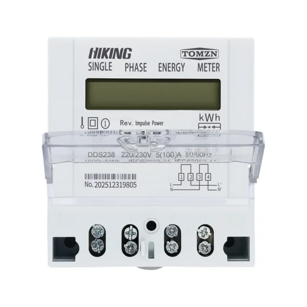 TOMZN DDS238 BD Bi-directional reverse active energy meter 5-100A 220/230V 50/60HZ Single phase Din rail KWH Watt hour LCD - Image 4