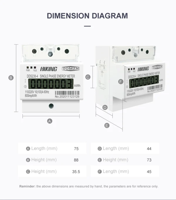 10(100)A 110V/220V 60HZ Single phase three wire Din rail KWH Watt hour din-rail energy meter LCD for America - Image 6