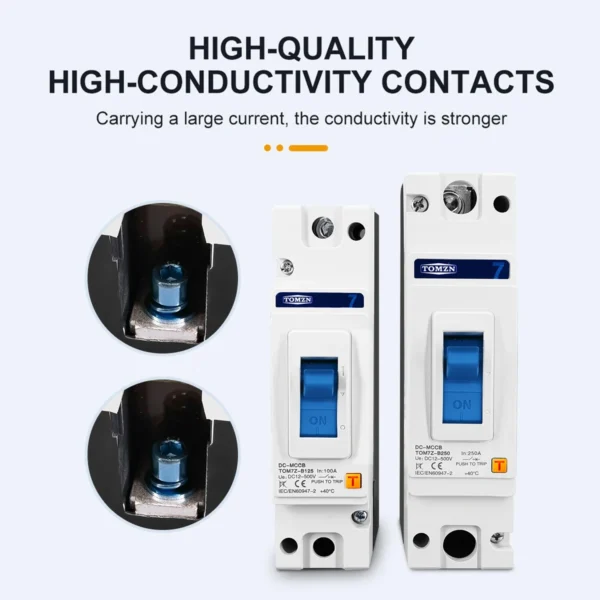 TOMZN 1P 500V DC MCCB Solar Molded Case Circuit Breaker  Overload Protection B curve for Solar Photovoltaic PV - Image 3