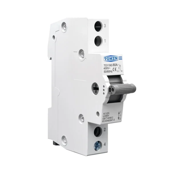TOMZN TO419G Changeover Switch 1234P 400V~ 80A MTS Dual Power Manual Transfer Isolating Interlock Circuit Breaker Disconnectable - Image 5