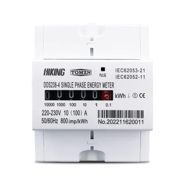 TOMZN Din Rail 220-230VAC 60A 100A Single Phase Energy Meter kWh Monitoring 5+1 Mechanical Count Display 50/60Hz 800/1600imp/kwh - Image 6