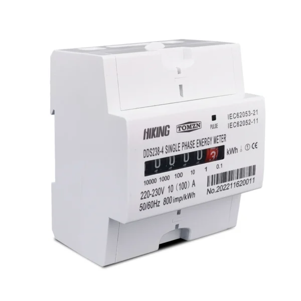 TOMZN Din Rail 220-230VAC 60A 100A Single Phase Energy Meter kWh Monitoring 5+1 Mechanical Count Display 50/60Hz 800/1600imp/kwh - Image 2