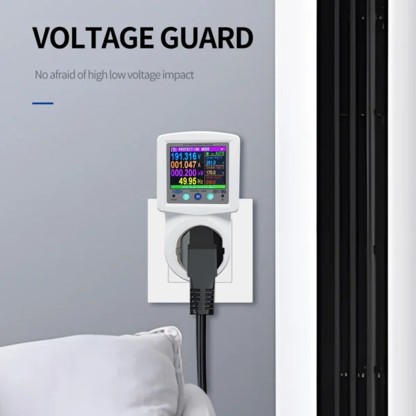 6 in 1 Smart Meter SKW France EU Socket WIFI TUYA Smartlife OVP UVP OCP Timer Prepaid function V-A-Hz-PF-kWh Leakage Display - Image 3