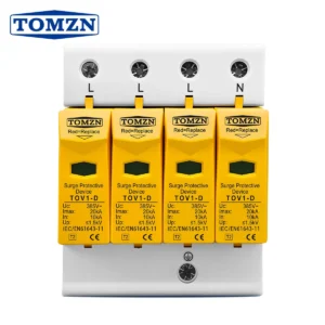 AC SPD 3P+N 10KA~20KA TOMZN D ~385VAC House Surge Protector Protection Protective Low-voltage  Arrester Device