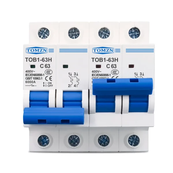 2P 1-63A MTS Dual power Manual transfer switch Circuit breaker MCB 50HZ/60HZ 400VAC NO interlocking function - Image 6