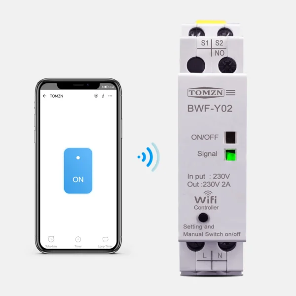 TOMZN BWF-Y02 Din rail Household 230V AC WIFI Smart Switch Controller For Smart Home Remote Control Contactor Ewelink - Image 6