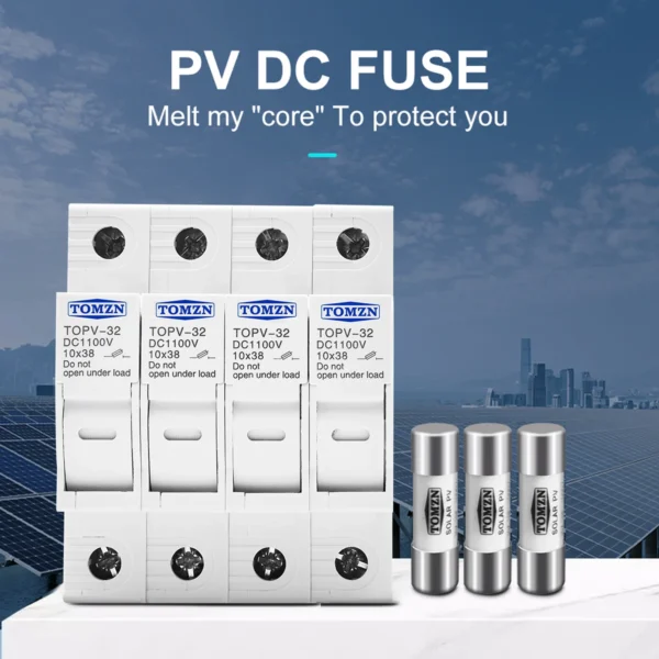 TOMZN 4P 1100V DC Fuse Holder 10*38mm High Voltage Solar PV TOPV-32 Base Photovoltaic System Protection Protector gPV - Image 5