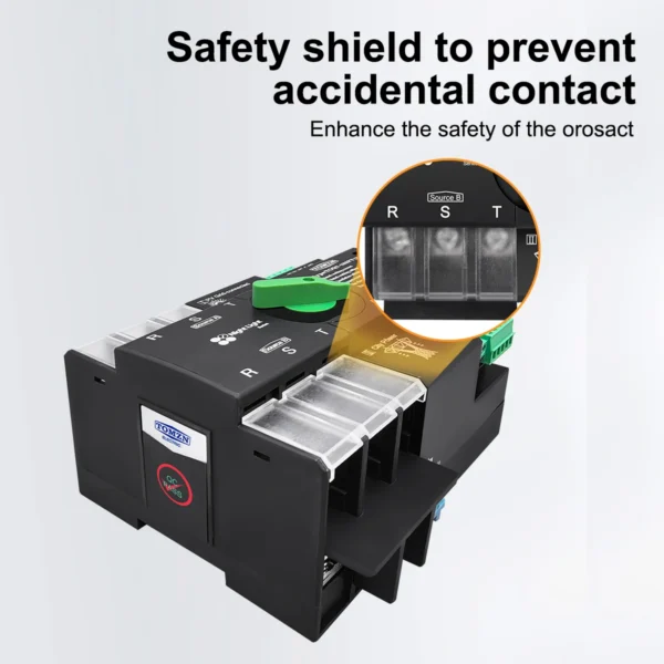 TOMZN Din Rail 3 phase ATS for PV 3P 63A 100A 125A 230V Dual Power Automatic Transfer Electrical Selector Switch Uninterrupted - Image 5