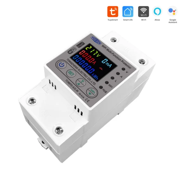 TOMZN 63A 80A WIFI Smart Energy Meter Kwh Metering Circuit Breaker Timer with voltage current and leakage protection TUYA TOMPD - Image 2