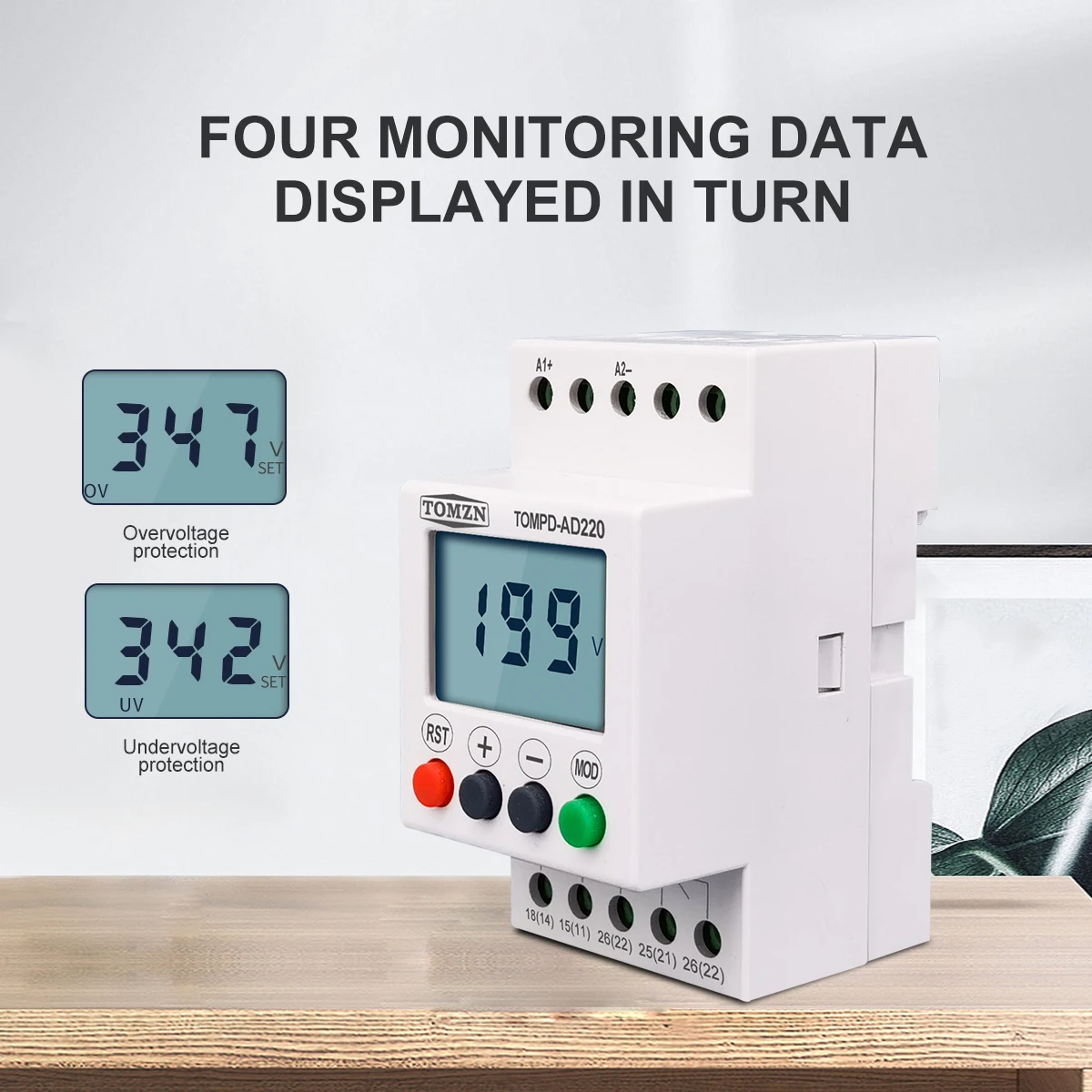 AC DC 110V-240V TOMZN DIN rail over and under voltage protection monitoring relays protector - Image 6