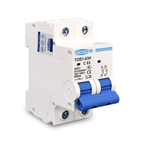 2P 16A 400V~ 50HZ/60HZ Circuit breaker AC MCB safety breaker C type - Image 2