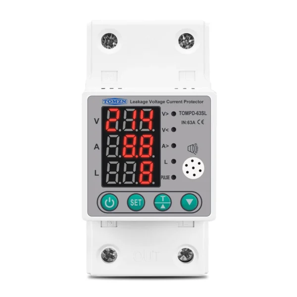 Din rail 63A Automatic Reconnect Over And Under Voltage Over Current Leakage Protection Surge Protect Protector Relay kwh power - Image 5