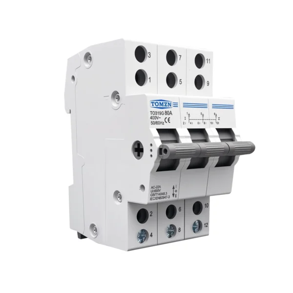 TOMZN TO419G Changeover Switch 1234P 400V~ 80A MTS Dual Power Manual Transfer Isolating Interlock Circuit Breaker Disconnectable - Image 3