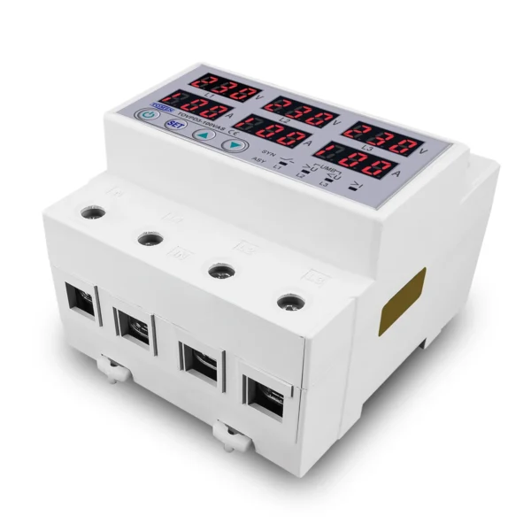 3 Phase 100A Din rail adjustable Over Under Voltage current limit protection Relay Protector SYN ASYNC Synchronous Asynchronous - Image 5