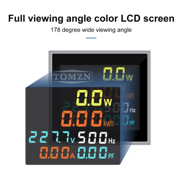 6IN1 50-300V 50/60Hz Square Voltmeter Ammeter Ampere Current Voltage Hertz Frequency Energy Meter Kwh Signal Light lndicator - Image 5