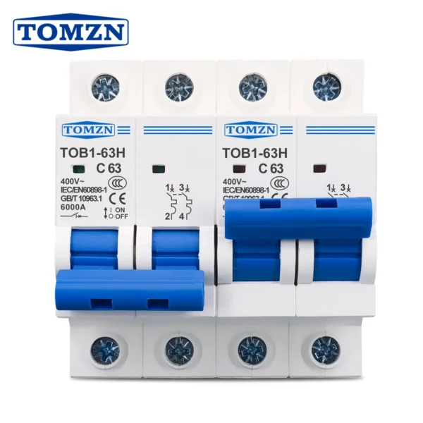 2P 1-63A MTS Dual power Manual transfer switch Circuit breaker MCB 50HZ/60HZ 400VAC NO interlocking function