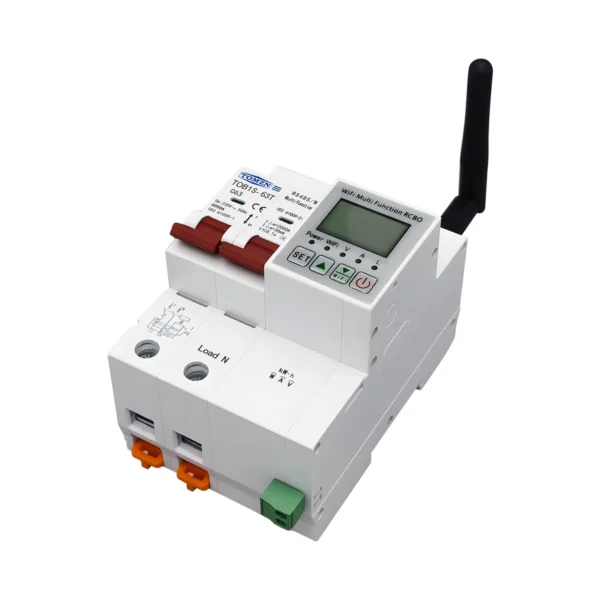 TOB1S-63T 2P 63A Short circuit protection OVP UVP OCP TOMZN Din Rail WIFI TUYA Smartlife V-A-Hz-kWh-Temp-leakage Display RCBO - Image 3