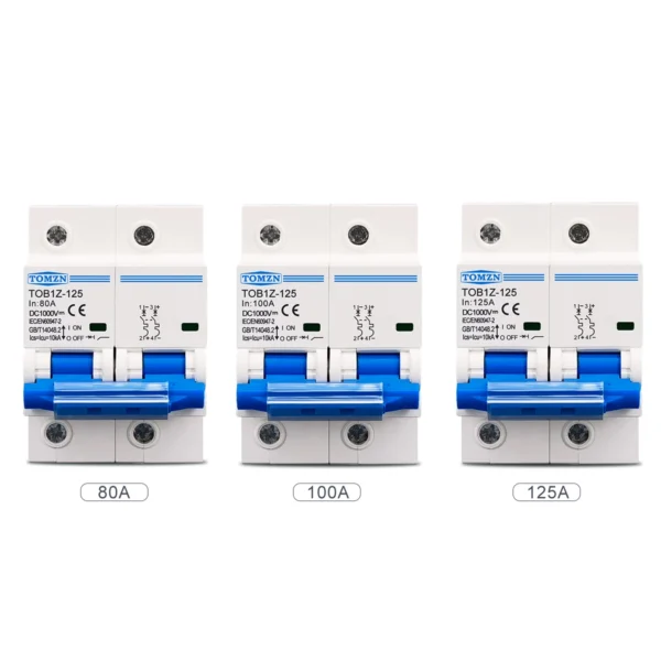 2P 1000V DC MCB TOMZN  80A 100A 125A Circuit breaker FOR PV System C curve Battery Main Switch - Image 2