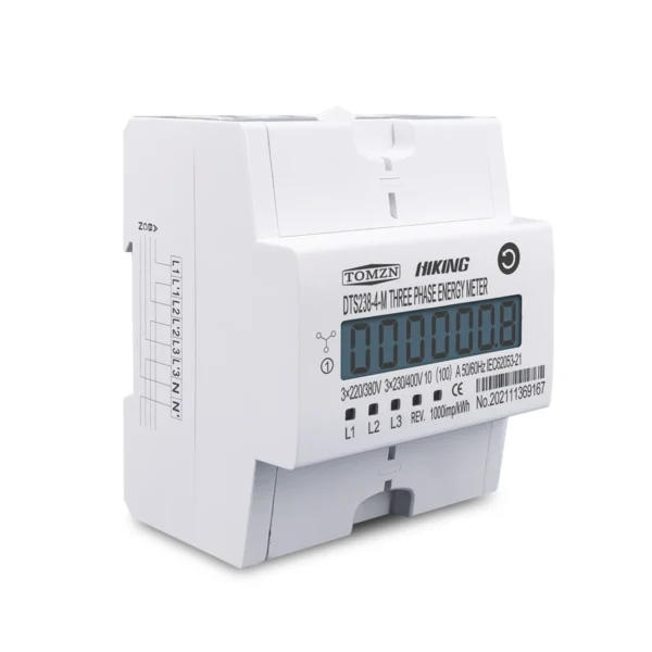 4P 100A three phase Din rail KWH Watt hour din-rail energy meter LCD 3*230/400V 3*120/208V 3*220/380V 2*120/208V 50Hz 60Hz - Image 2